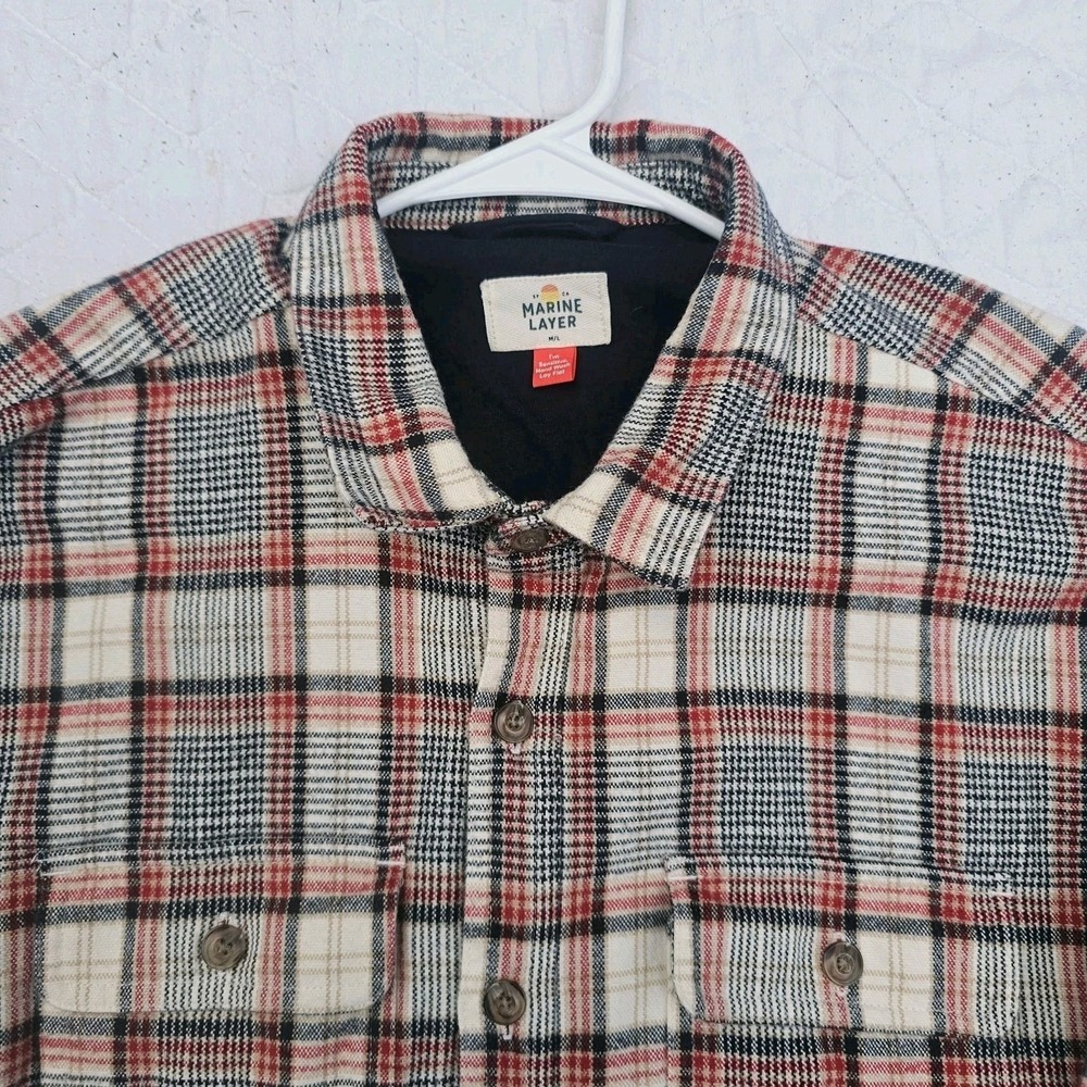 Marine Layer Camping Shirt Flannel Signature Plaid Lined Mens Medium/Large